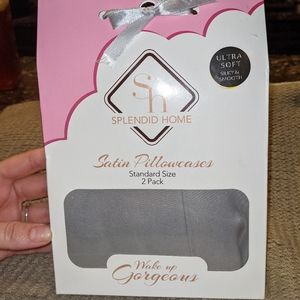 Splendid Home 2 Pk Satin Pillowcases Silver Gray